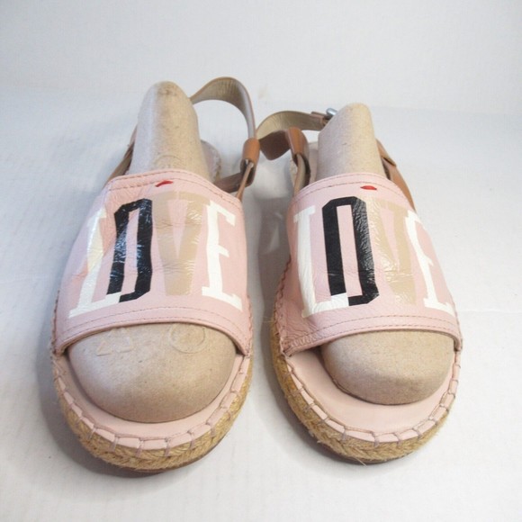 ED Ellen DeGeneres Valentines Wms Skylin Leather Open Toe Sandals Size 9.5. EUC - Picture 2 of 7